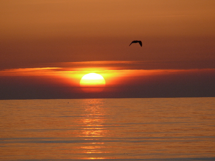 Sonnenuntergang am Strand von Kolberg, Polen / sunset at the beach of Kolobrzeg, Poland